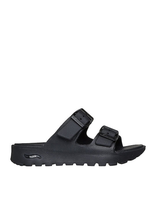Arch Fit Footsteps Women's Flat Sandals in Black Color