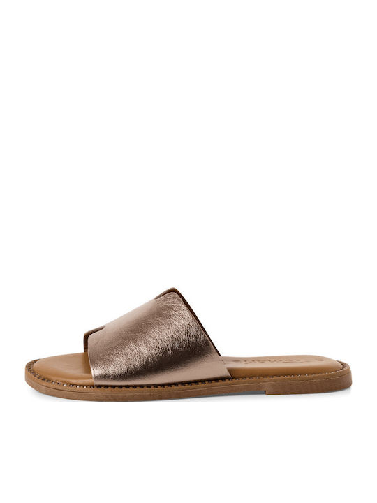 Leather Women's Flat Sandals Rose Gold