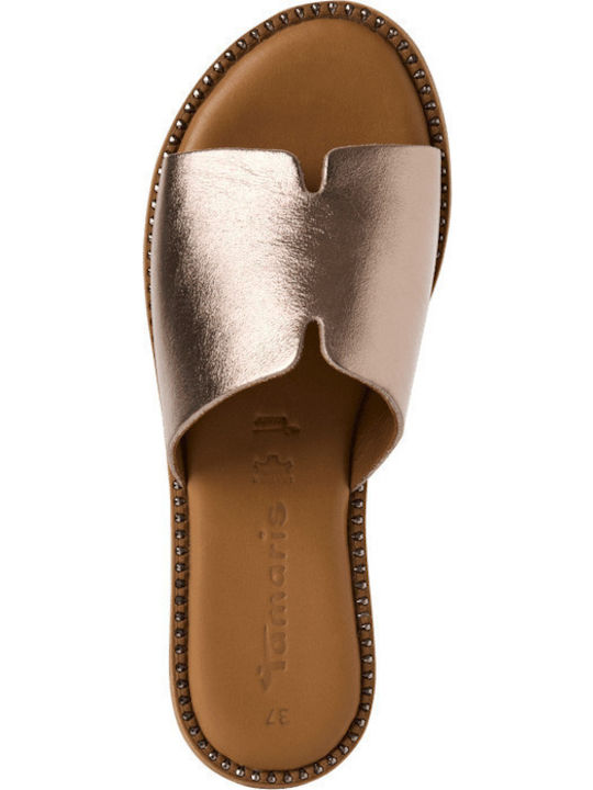 Leather Women's Flat Sandals Rose Gold