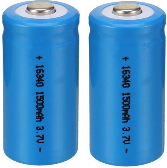Επαναφορτιζόμενες Μπαταρίες 16340 Li-ion 1500mAh 3.7V 2τμχ