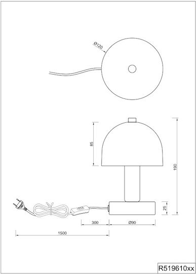 Trio Lighting Lustră Decorativă Ciupercă cu Soclu pentru Bec E14