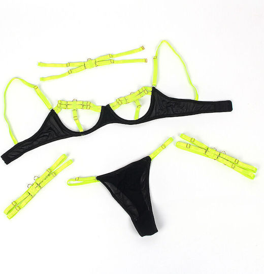 Subblime 955274 Bra Set Necklace Leg Details Fluorescent Green
