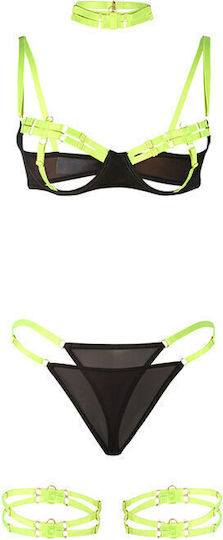 Subblime 955281 Bra Set Necklace Leg Details Fluorescent Green