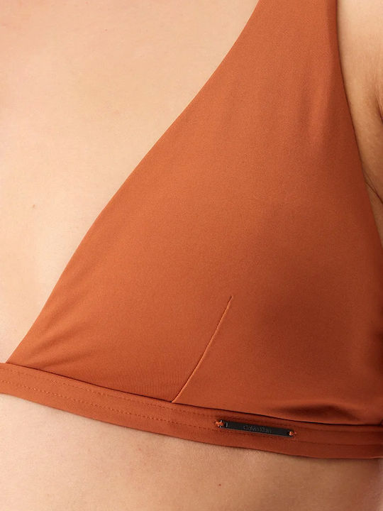 Triangle Bikini Top with Adjustable Straps Brown