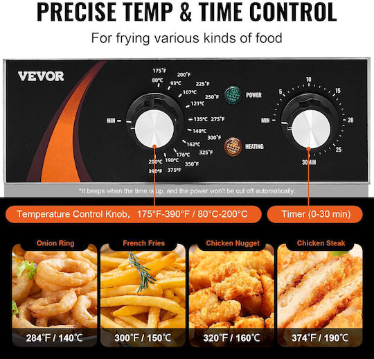 Vevor Electric Fryer 3kW Capacity 8.5lt