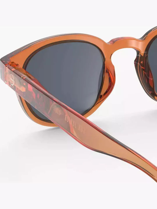 Izipizi Quadratische Kinder-Sonnenbrillen mit Polarisiertem Spiegelglas Orange für 5-10 Jahre