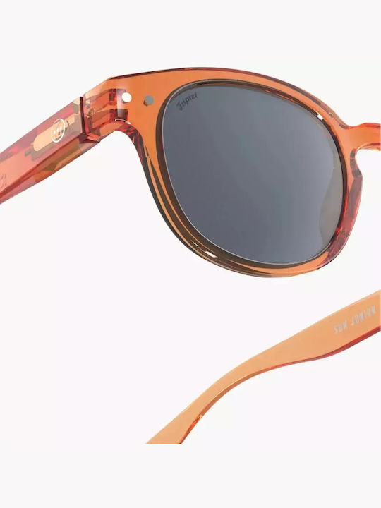 Izipizi Quadratische Kinder-Sonnenbrillen mit Polarisiertem Spiegelglas Orange für 5-10 Jahre