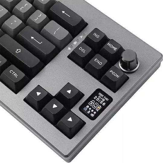 Epomaker Shadow-X Ασύρματο Gaming Μηχανικό Πληκτρολόγιο 75% με Custom Linear διακόπτες και RGB φωτισμό (Αγγλικό US) Black / Silver