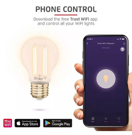 Becuri LED inteligente Wi-Fi Trust 71300 5W E27, set 2 bucăți