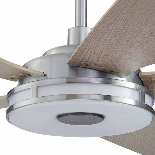 Telemax CES565SL Ανεμιστήρας Οροφής 56cm με Φως Καφέ / Ασημί