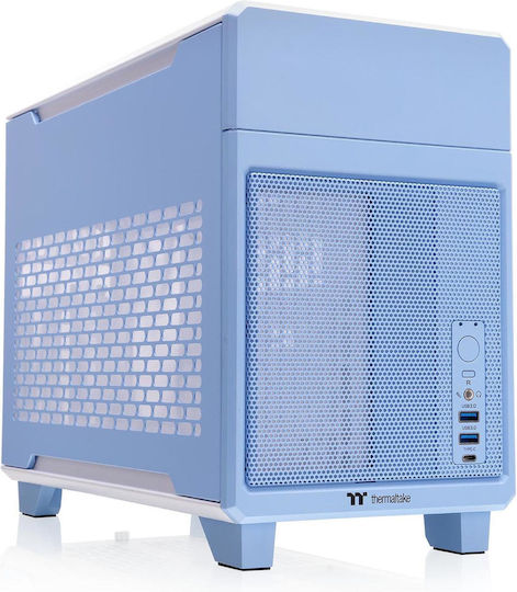 Thermaltake TR100 Мини Кула Компютърна Кутия Хидранджия Синя
