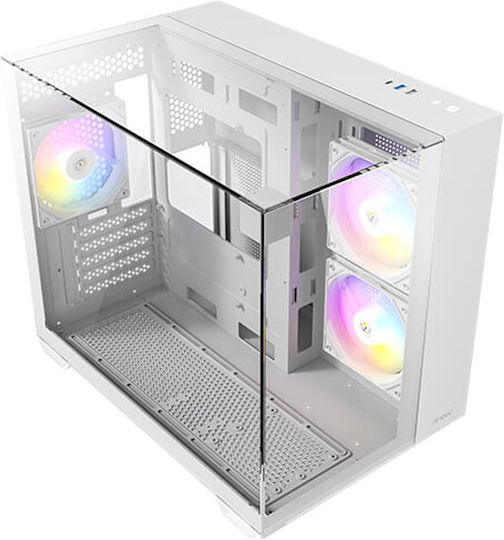 Antec CX600M Trio ARGB Gaming Mini-Turm Computergehäuse mit Seitenfenster Weiß