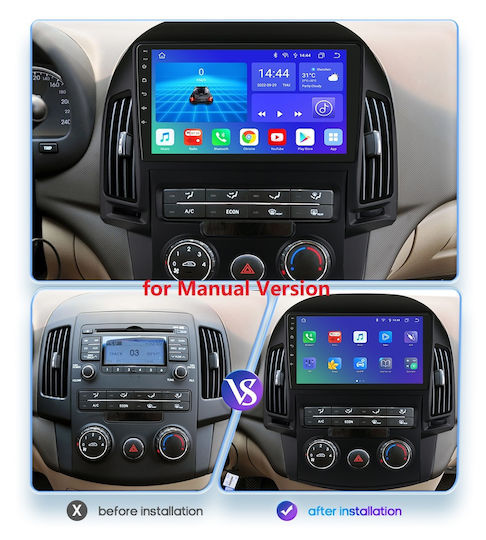 Ηχοσύστημα Αυτοκινήτου για Hyundai i30 2007-2012 (Bluetooth/USB/WiFi/GPS/Apple-Carplay/Android-Auto) με Οθόνη Αφής 9"