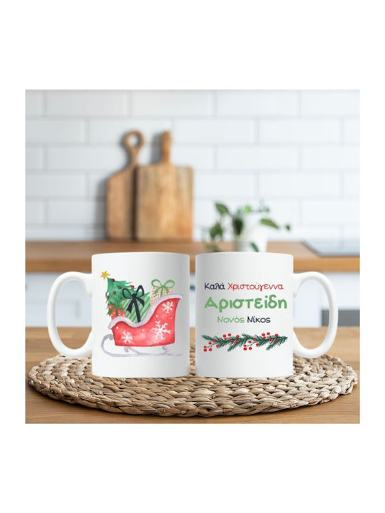 Weihnachtsschlitten Keramikbecher