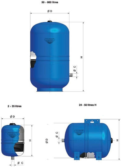 Zilmet Hydro-pro Rezervor de expansiune Alimentarea cu apă Vertical 35lt