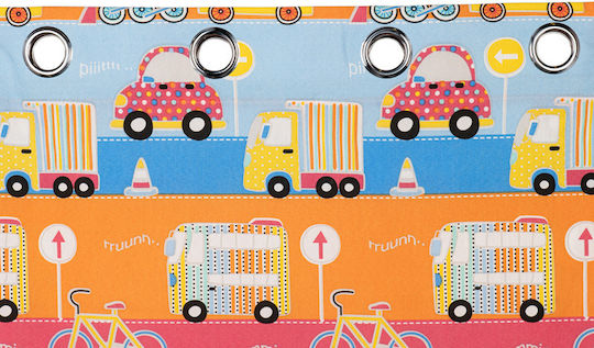 Mc Decor Kids Grommet Top Curtain Orange 26769 140x260cm