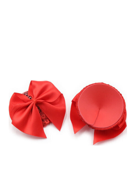 Naughty Toys Bowknots Pailletten Runde Nippelabdeckungen Rote