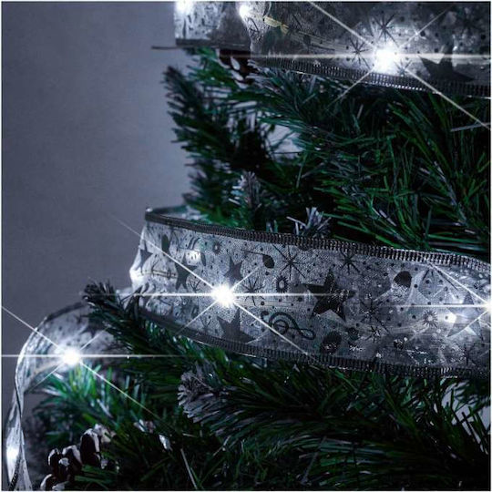 Crăciun Panglică Iluminată Alb 14x7cm 1buc