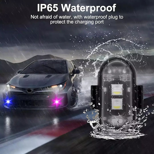 LED Wiederaufladbare Stroboskoplichter Fernbedienung RGBW Drohnen Boote Motorräder Autos 10 Stück TC-203