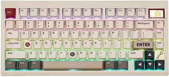 Epomaker Epomaker TH80 Pro V2 Ασύρματο Gaming Μηχανικό Πληκτρολόγιο 75% με Epomaker Budgerigar διακόπτες και RGB φωτισμό (Αγγλικό US) Λευκό