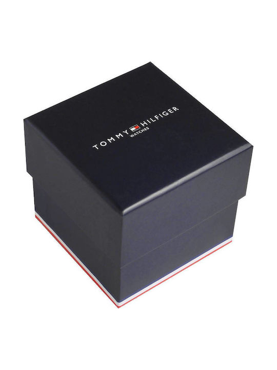 Tommy Hilfiger Gavin Ανδρικό Ρολόι 44mm Χρονογράφος Μπαταρίας με Μαύρο Δερμάτινο Λουράκι