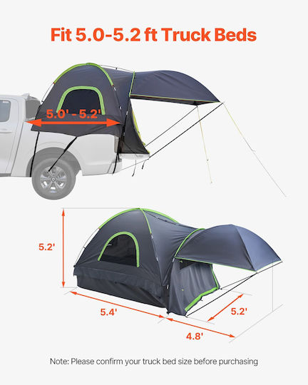 Vevor Car Camping Tent Grey 3 Seasons For 3 People 215x160cm