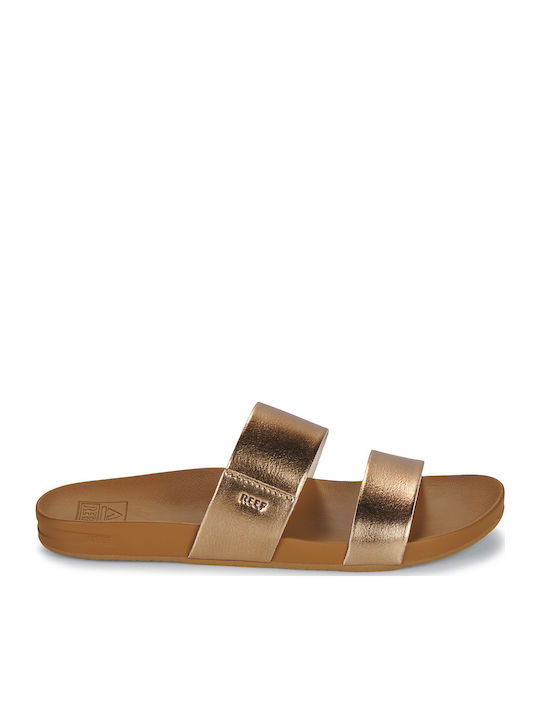 Cushion Vista Flache Sandalen für Damen in Gold Farbe