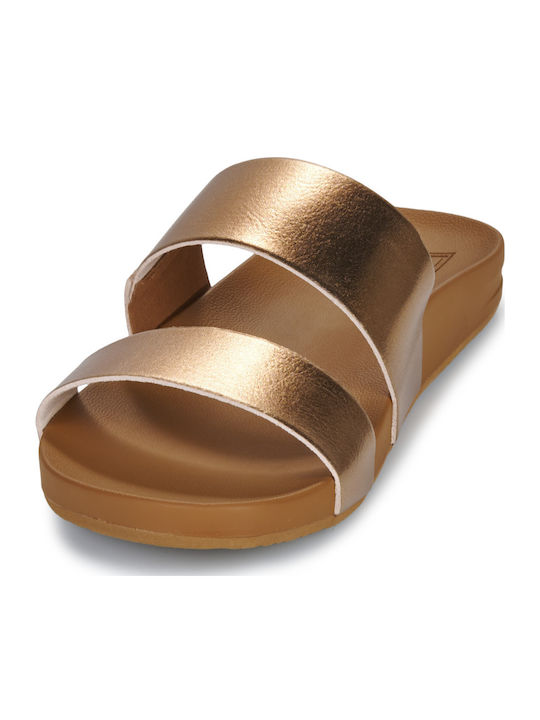 Cushion Vista Flache Sandalen für Damen in Gold Farbe