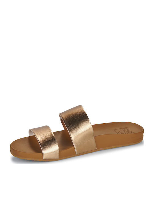 Cushion Vista Flache Sandalen für Damen in Gold Farbe