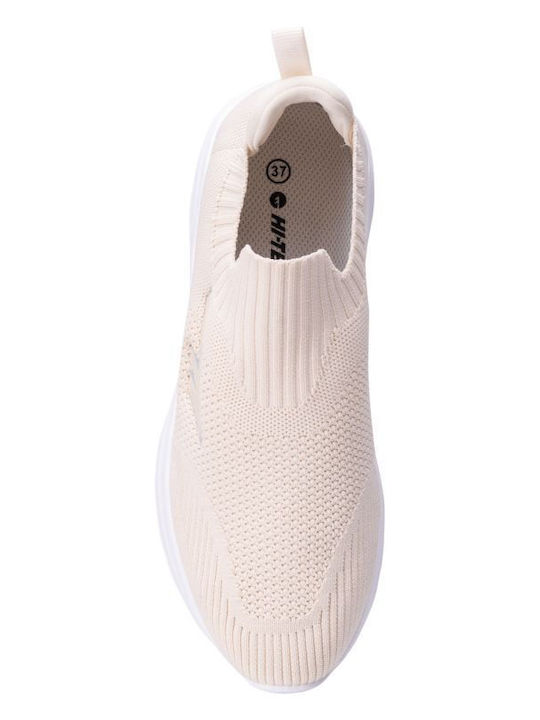 Stoff Damen Slip-Ons Beige