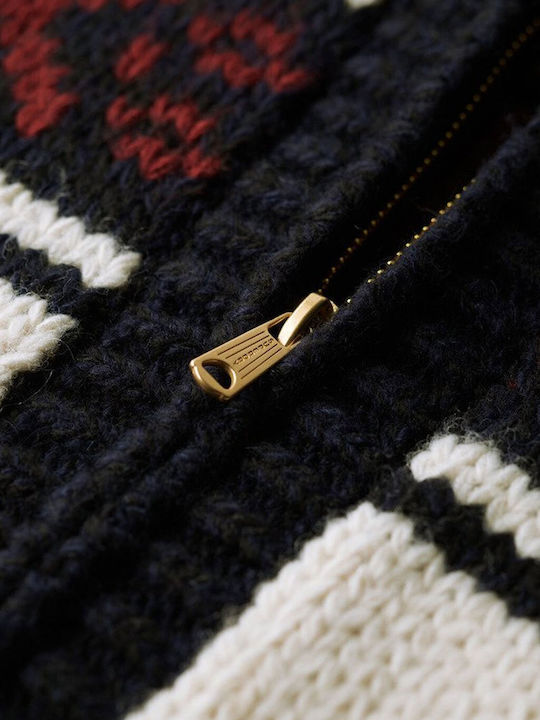 Men's Knitted Cardigan Navy Multi