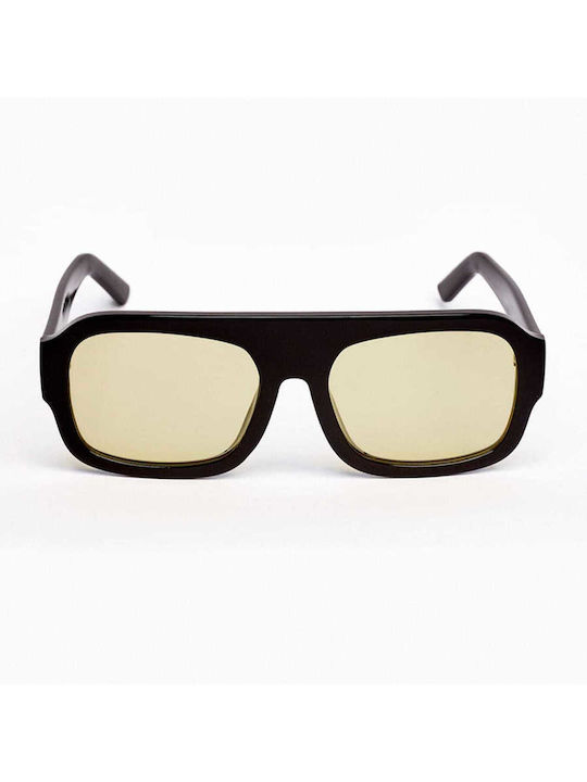 AV Sunglasses Mila Unisex Sunglasses with Black Plastic Frame and Yellow Lens