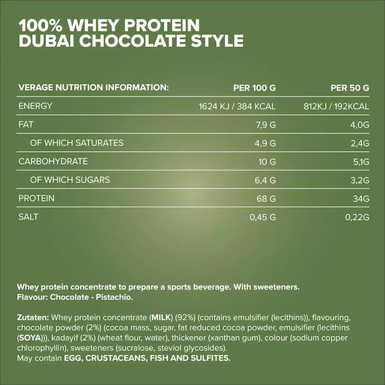 IronMaxx Protein Molke mit Geschmack Dubai Chocolate Style 500gr