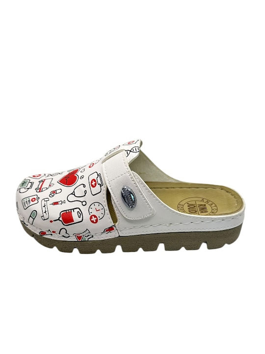 Γυναικεία Σαμπό White with medical print