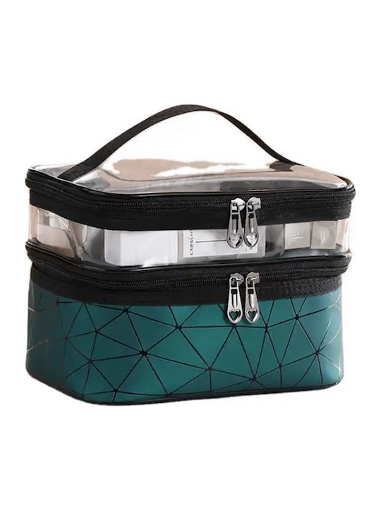 Cosmetic Perfume Organizer Bag Tecos Handle Ideal Travel Checked Luggage Jade Green 2 Compartments Cosmetic Perfume Organizer Bag Tecos Handle Ideal Travel Checked Luggage Jade Green 2 Compartments