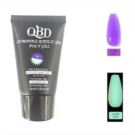 QBD Luminous Acrygel Νυχιών 08 Violet 15ml