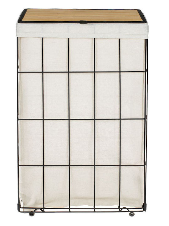 Wäschekorb Bamboo 72l mit Deckel 40x30x60cm Beige