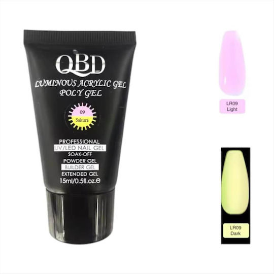 Qbd Acrygel Uv Led Luminous Poly Gel Change Color Sakura 09 15ml