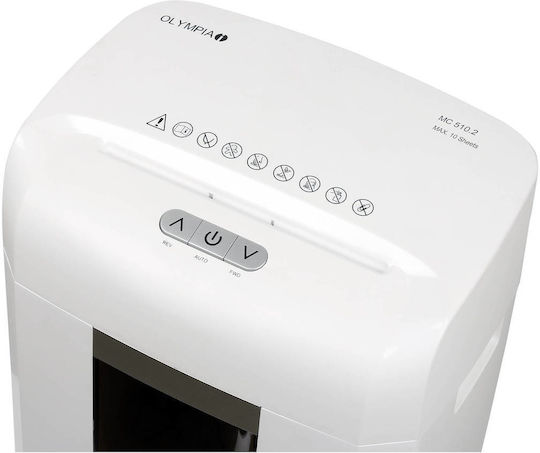 Olympia Distrugător de Documente Mc 510.2 Tăiere transversală 10 Foi cu Coș 23lt