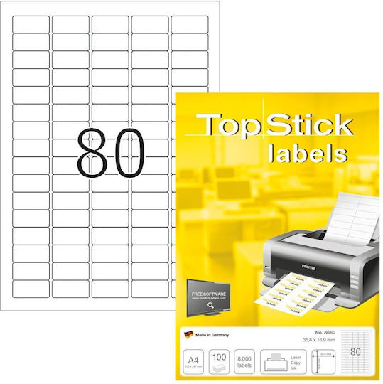 Topstick 8000 Etichete autoadezive A4 Dreptunghiulare 35.6x16.9mm