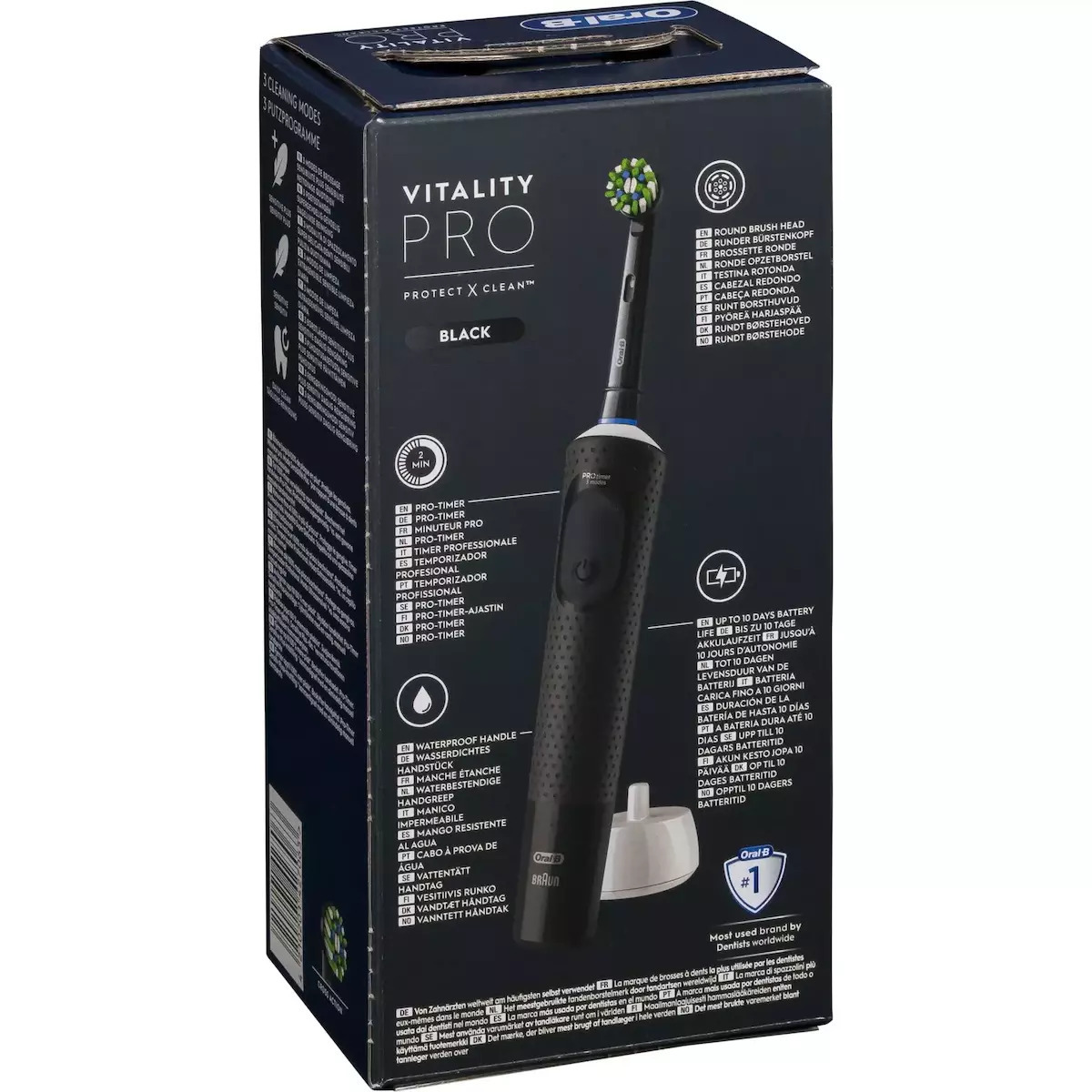 Oral-B Vitality Pro Protect X Clean Ηλεκτρική Οδοντόβουρτσα με Χρονομετρητή Μαύρη (4210201427063)