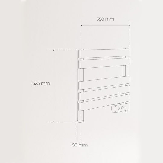Create Șină electrică pentru prosoape 150W 55.8x52.3cm Negru