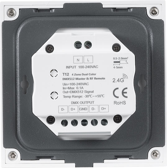 GloboStar Skydance Wall Mounted Dimmer Switch with LED Touch Frame