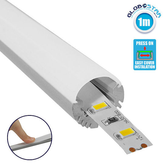 GloboStar Hanging Aluminum Profile for LED Strip with Opal Cover 100x2x2.2cm