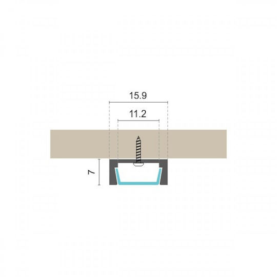 Spot Light External Aluminum Profile for LED Strip with Transparent Cover 100x1.5x0.7cm
