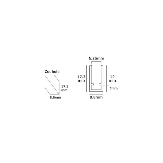 VK Lighting External Aluminum Profile for LED Strip 200x0.8x1.2cm