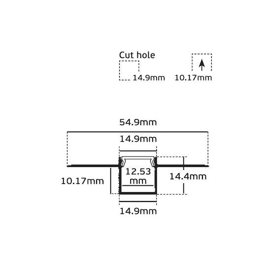 VK Lighting Gemauert Aluminiumprofil für LED-Streifen 200cm