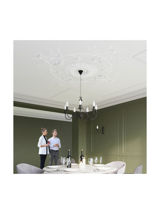 Sollux Minerwa 5 Kronleuchter 5xE14 Ø60cm mit Kerzen Schwarz SL.0218