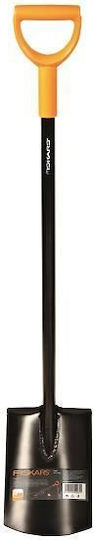 Fiskars Solid Flat Shovel with Shaft 117cm and Plastic Handle