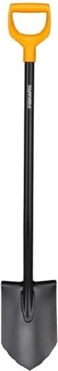 Fiskars Flat Shovel with Shaft 117cm and Metal Handle